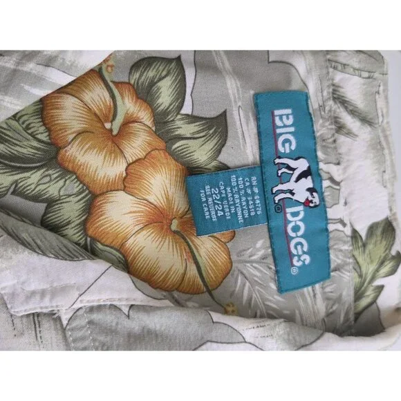 Big Dogs Hawaiian St. Bernard Button Up Short Sleeve Casual Outdoors Size 22/24 - Picture 4 of 5